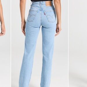 Levi’s ribcage straight jeans size 24 light wash